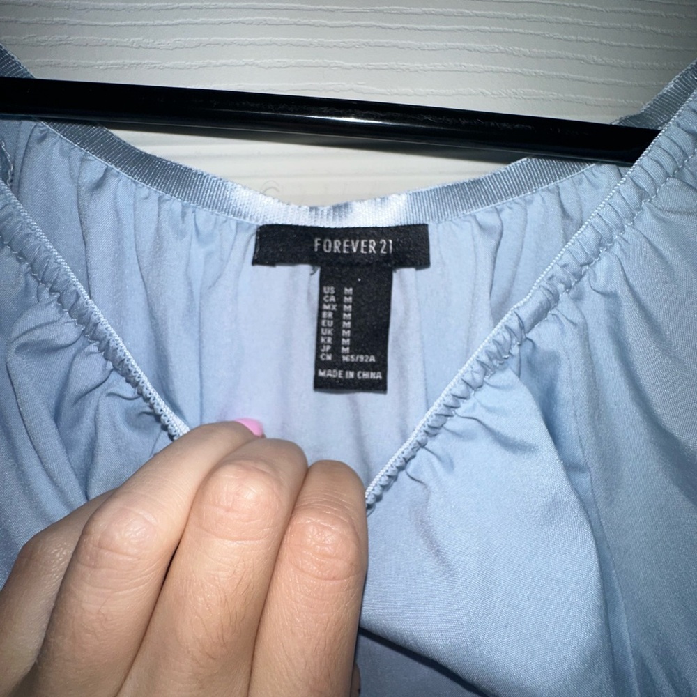 Forever 21 Light Blue Ruffle Blouse - Picture 3 of 3